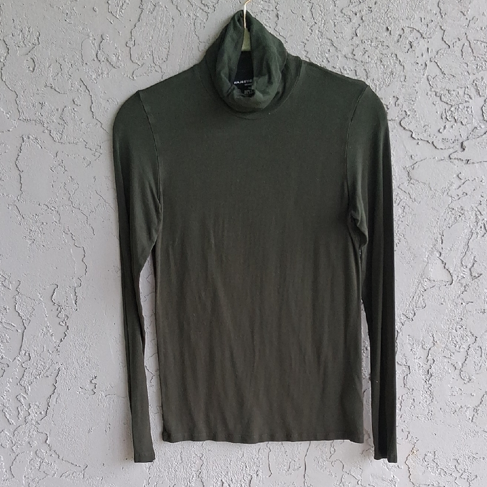 Olive Green Turtleneck Top